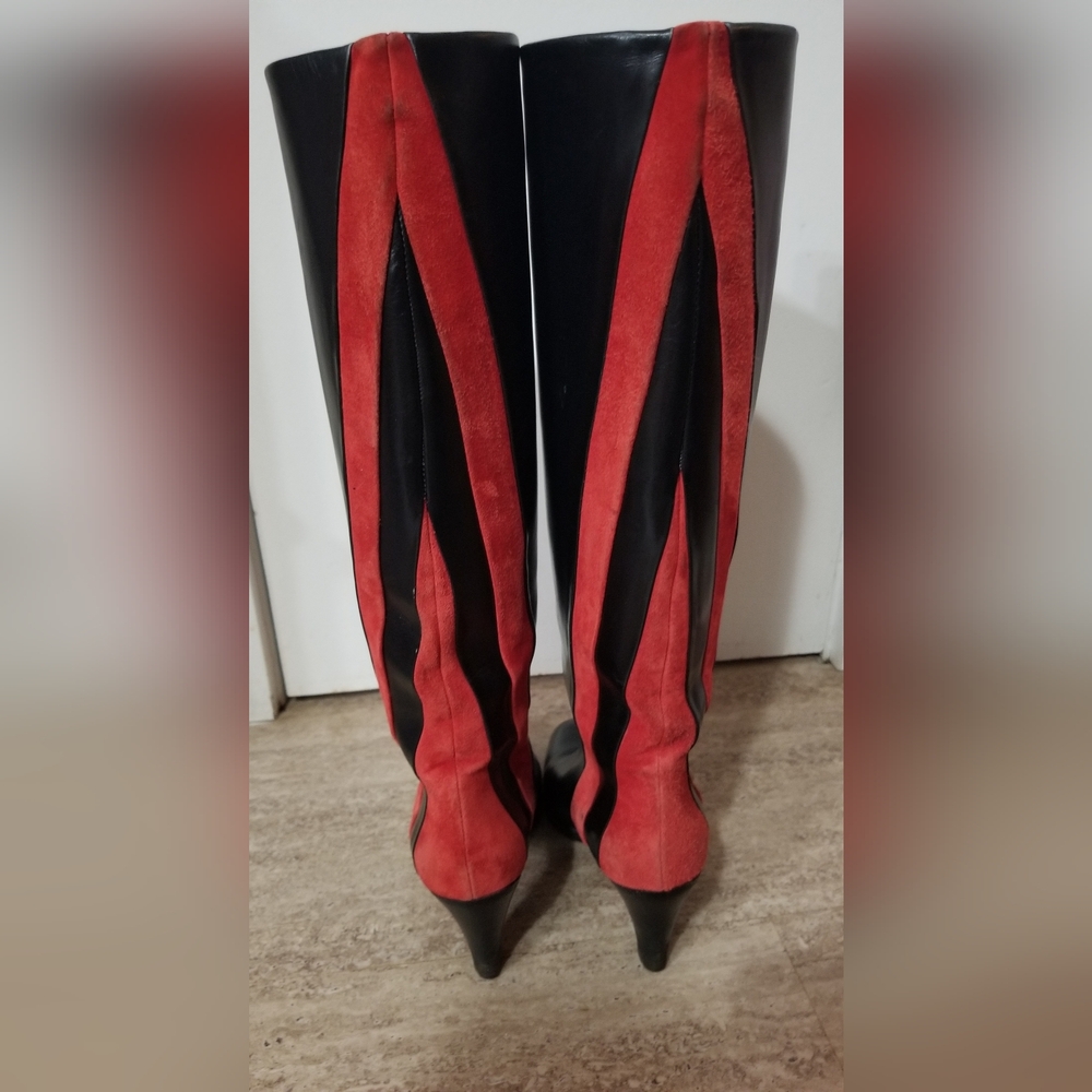 SOLD: Vintage 80s/90s Marmolada Italian Leather & Suede Tall Boots Size 37 - Picture 1 of 9